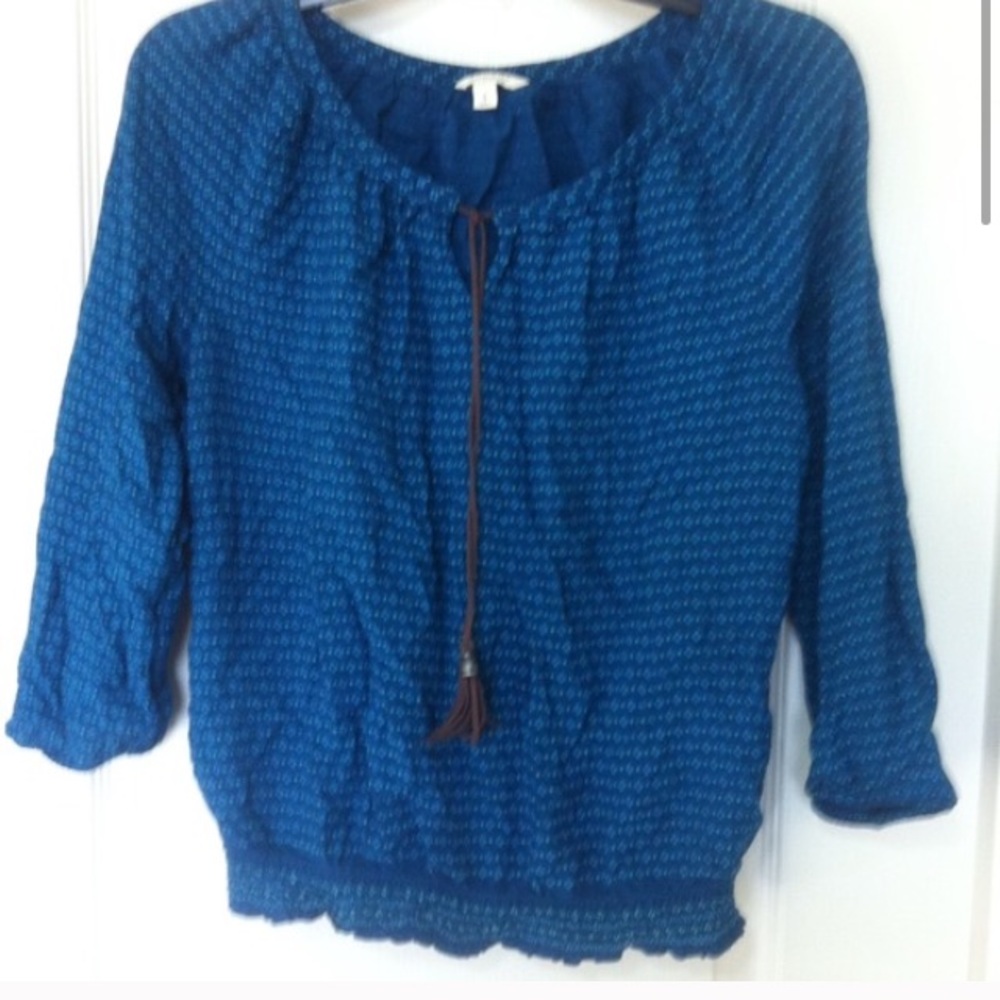 Sonoma cotton 3/4 sleeve elastic waist elastic cuff blouse size small